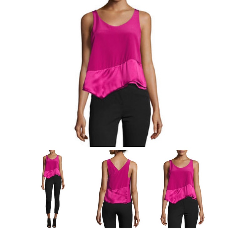 3.1 Phillip Lim Asymmetric 100% Silk Pink Top